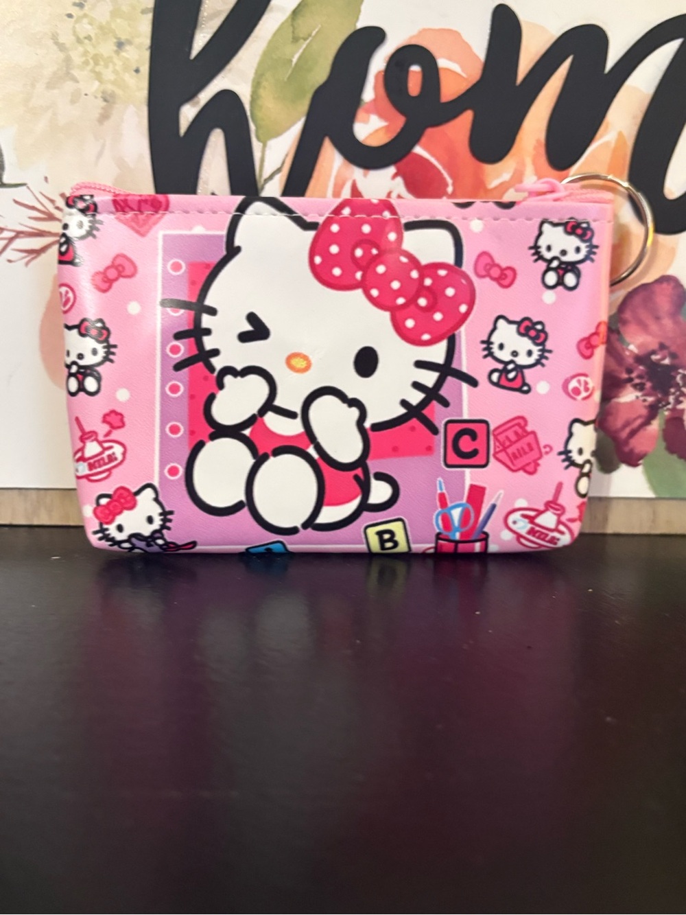 4/20$♥️Hello Kitty Pink Coin Purse Key Ring Wallet